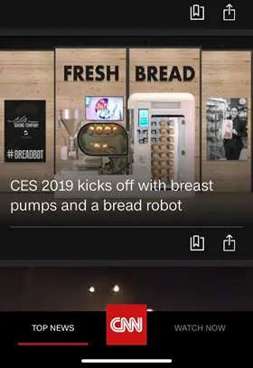 Photo of Wilkinson Baking BreatBot at CES 2019.  "CES 2019 kicks off with breast pumps and a bread robot"