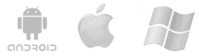 Logos for Android, Apple, and Windows