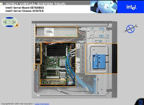 Intel Smart Tool displaying the inside of a computer